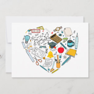 Teacher Instructor Professor Tool Heart Holiday Card