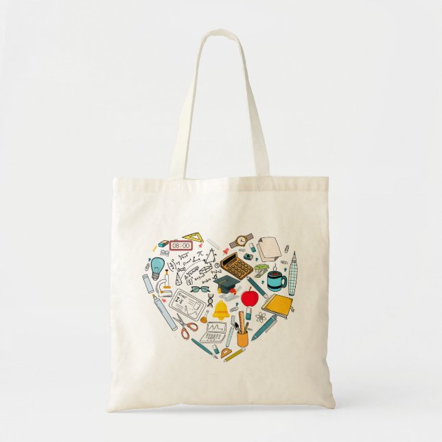 Teacher Instructor Professor Tool Heart Tote Bag (Front)