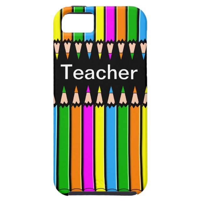 Teacher iPhone 5 Case "Coloured Pencils" Design (Back)