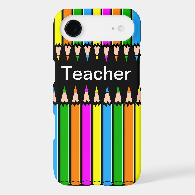 Teacher iPhone 5 Case "Coloured Pencils" Design (Back)
