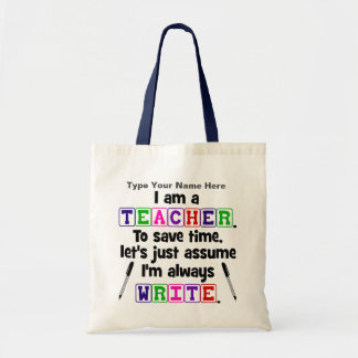 Teacher is Always Write - Personalise Tote Bag