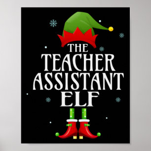 Teacher Istant Elf Xmas Matching Family Group Chri Poster