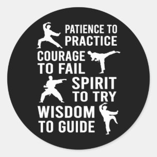 Teacher Karate Student Trainee Practice Karate Tra Classic Round Sticker