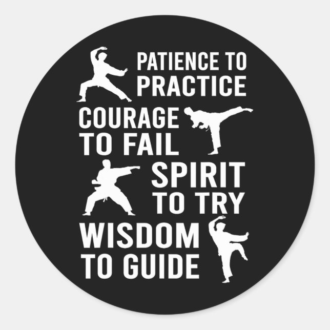 Teacher Karate Student Trainee Practice Karate Tra Classic Round Sticker (Front)