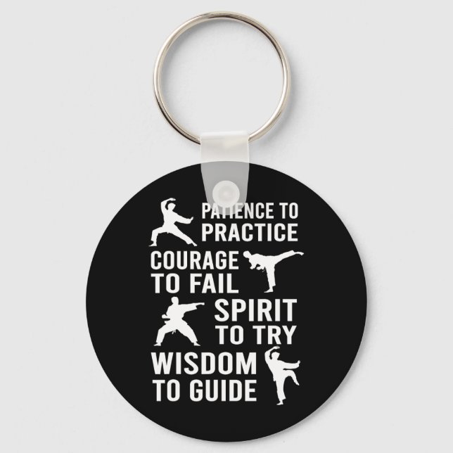 Teacher Karate Student Trainee Practice Karate Tra Key Ring (Front)