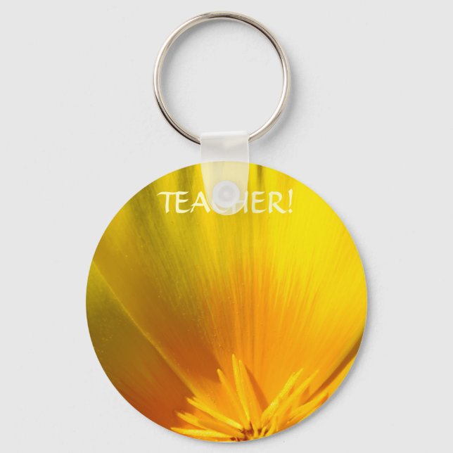 TEACHER KEYCHAINS Orange California Poppies (Front)