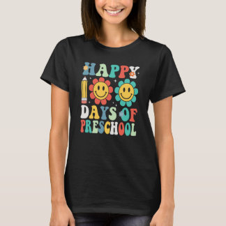 Teacher Kids Groovy 100 Days Happy 100th Day Of Pr T-Shirt