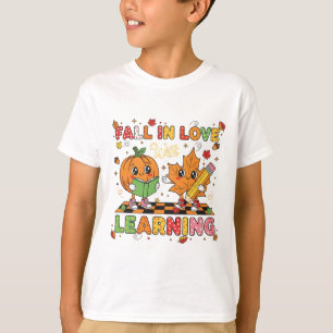 Teacher Kids Retro Fall In Love With Learning T-Shirt