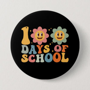 Teacher Kids Retro Groovy 100 Days 0f School  7.5 Cm Round Badge