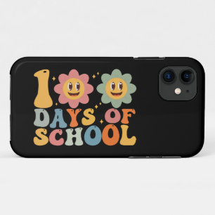 Teacher Kids Retro Groovy 100 Days 0f School  iPhone 11 Case