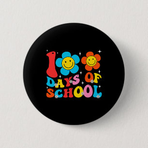 Teacher Kids Retro Groovy 100 Days Happy 100th Day 6 Cm Round Badge