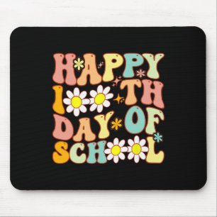 Teacher Kids Retro Groovy 100 Days Happy 100th Day Mouse Mat