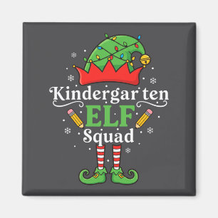 Teacher Kindergarten Elf Squad Christmas Clroom El Magnet