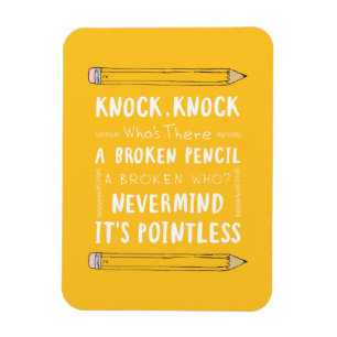Teacher Knock Knock Jokes Pencil Puns Kid Humour Magnet