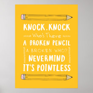 Teacher Knock Knock Jokes Pencil Puns Kid Humour Poster