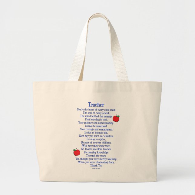 Teacher Large Tote Bag (Front)