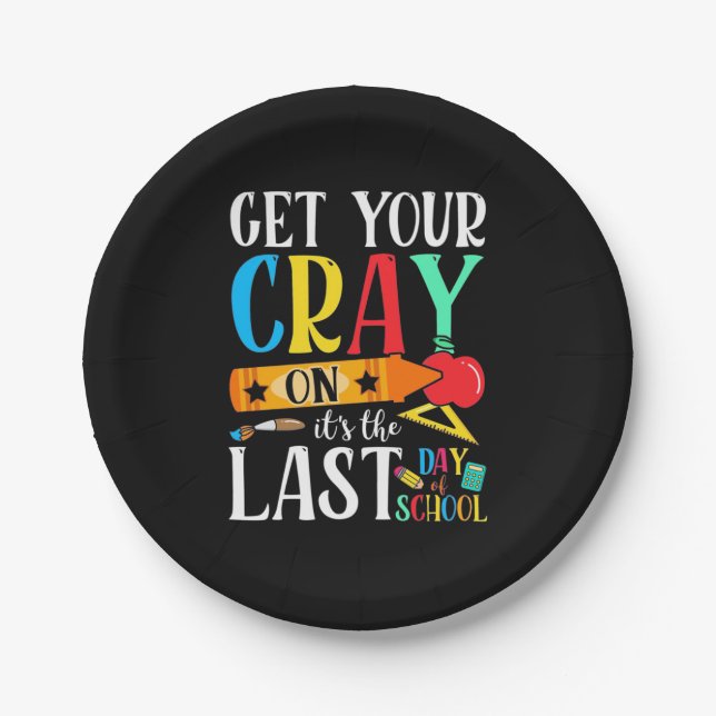 Teacher Last Day Of School Paper Plate (Front)