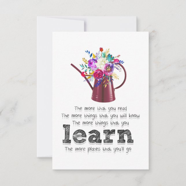 Teacher Learn The More Places Thank You Card (Front)