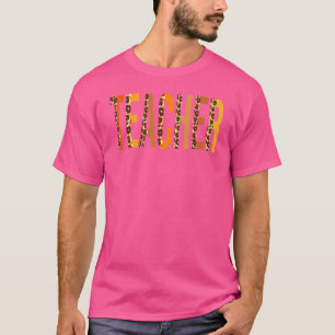 Teacher Leopard Squad Cute Fall Autumn Thanksgivi T-Shirt