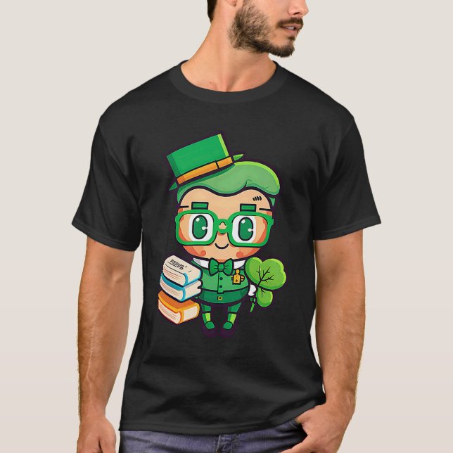 Teacher Leprechaun St Patricks Day Teacher T-Shirt (Front)