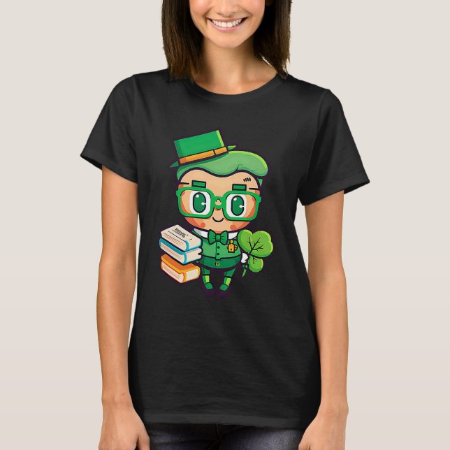 Teacher Leprechaun St Patricks Day Teacher T-Shirt (Front)