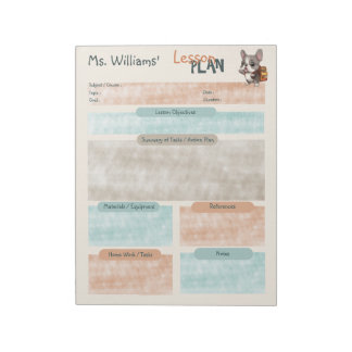 Teacher lesson plan French bulldog school Notepad