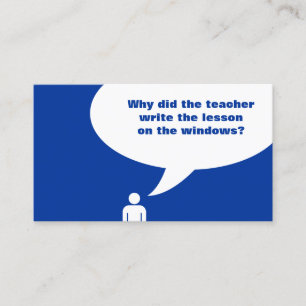 teacher lesson plan joke (colour customisable) business card