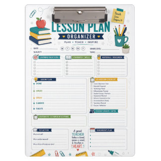 Teacher Lesson Plan Organiser Clipboard for Classr
