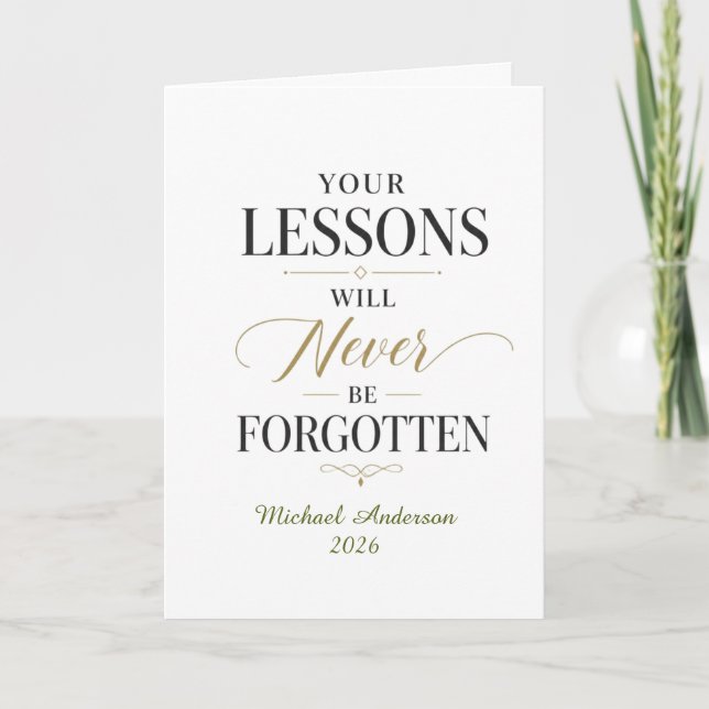Teacher Lessons Custom Name Card (Front)