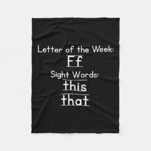 Teacher Letter Of The Week F Sight Words This That Fleece Blanket