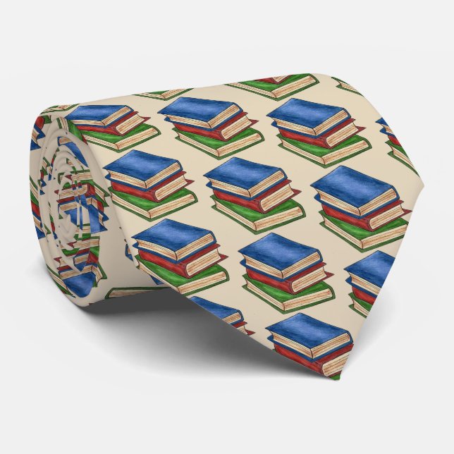 Teacher Librarian Reading Library Book School Tie (Rolled)