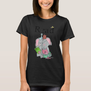 Teacher Library Read Book Club Cute Elephant Read T-Shirt