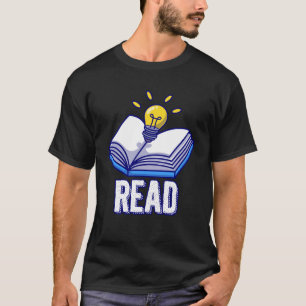 Teacher Library Read Book Club Lightbulb Pigeons T-Shirt