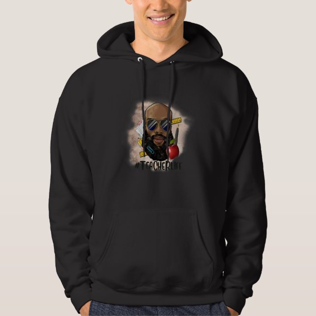 Teacher Life African American Kindergarten Afro Bl Hoodie (Front)
