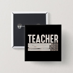 Teacher Life Back to School 15 Cm Square Badge