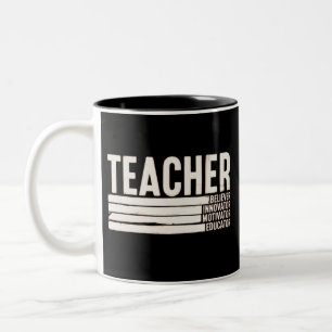 Teacher Life Back to School  Two-Tone Coffee Mug