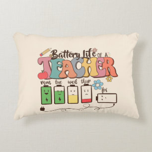 Teacher Life Battery Decorative Cushion