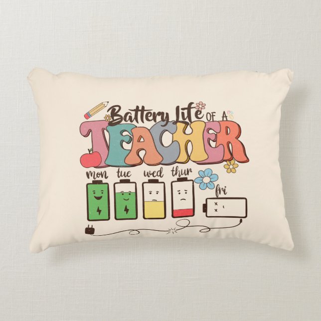Teacher Life Battery Decorative Cushion (Front)