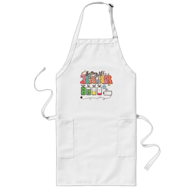 Teacher Life Battery Long Apron (Front)