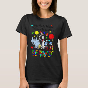 Teacher Life Be Kind Autism Awareness Teacher Cat T-Shirt
