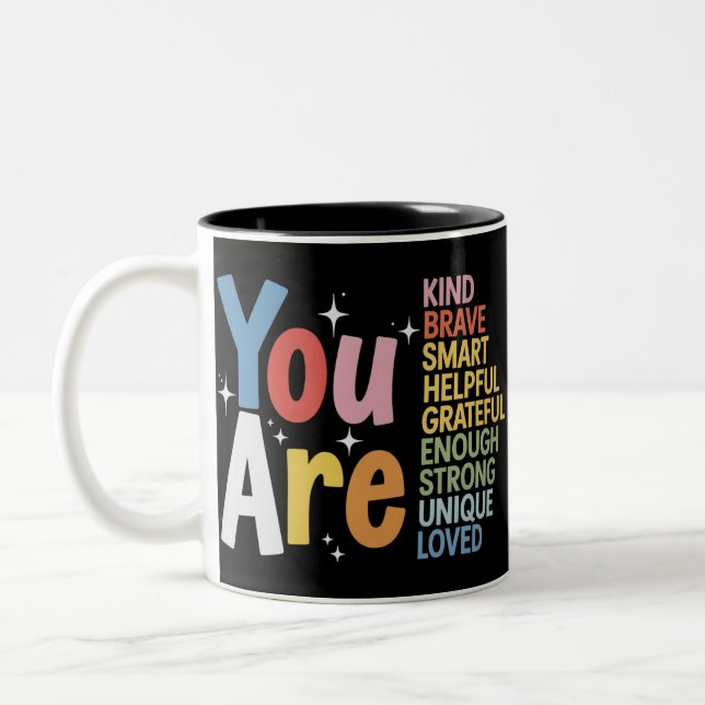 Teacher Life Be Kind Teaching School Students Two-Tone Coffee Mug (Left)