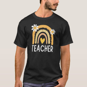 Teacher Life Cute Boho Rainbow Inspirational Retro T-Shirt