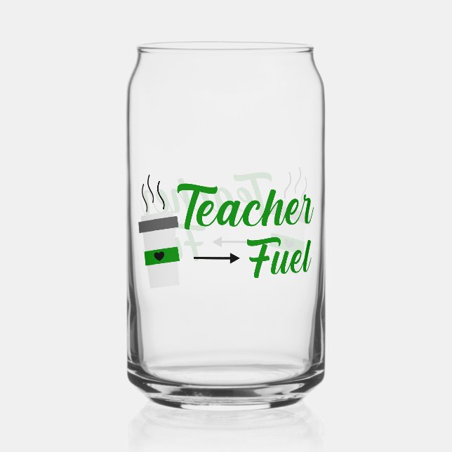 Teacher Life Cute School Can Glass (Front)