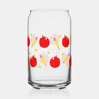 Teacher Life Cute School Can Glass