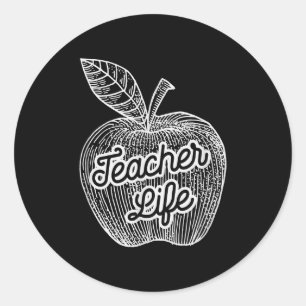 Teacher Life Cute School Teacher Appreciation Classic Round Sticker