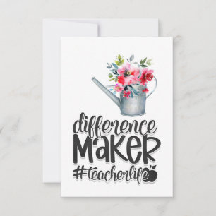 Teacher Life Difference Maker Thank You Card
