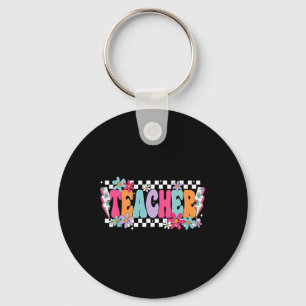Teacher Life Happy First Day Of School Funny Back Key Ring