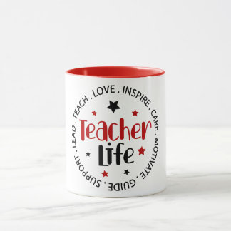 Teacher Life Inspirational Typography Mug