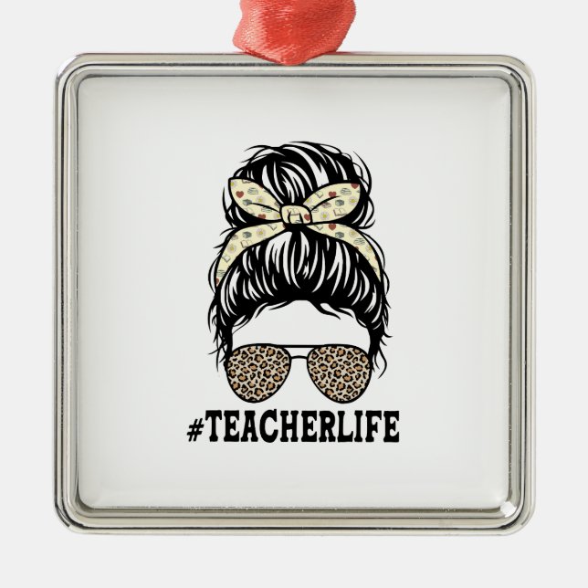 Teacher Life Metal Tree Decoration (Front)