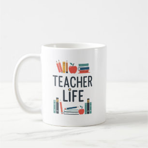Teacher Life Modern Typography Design Coffee Mug